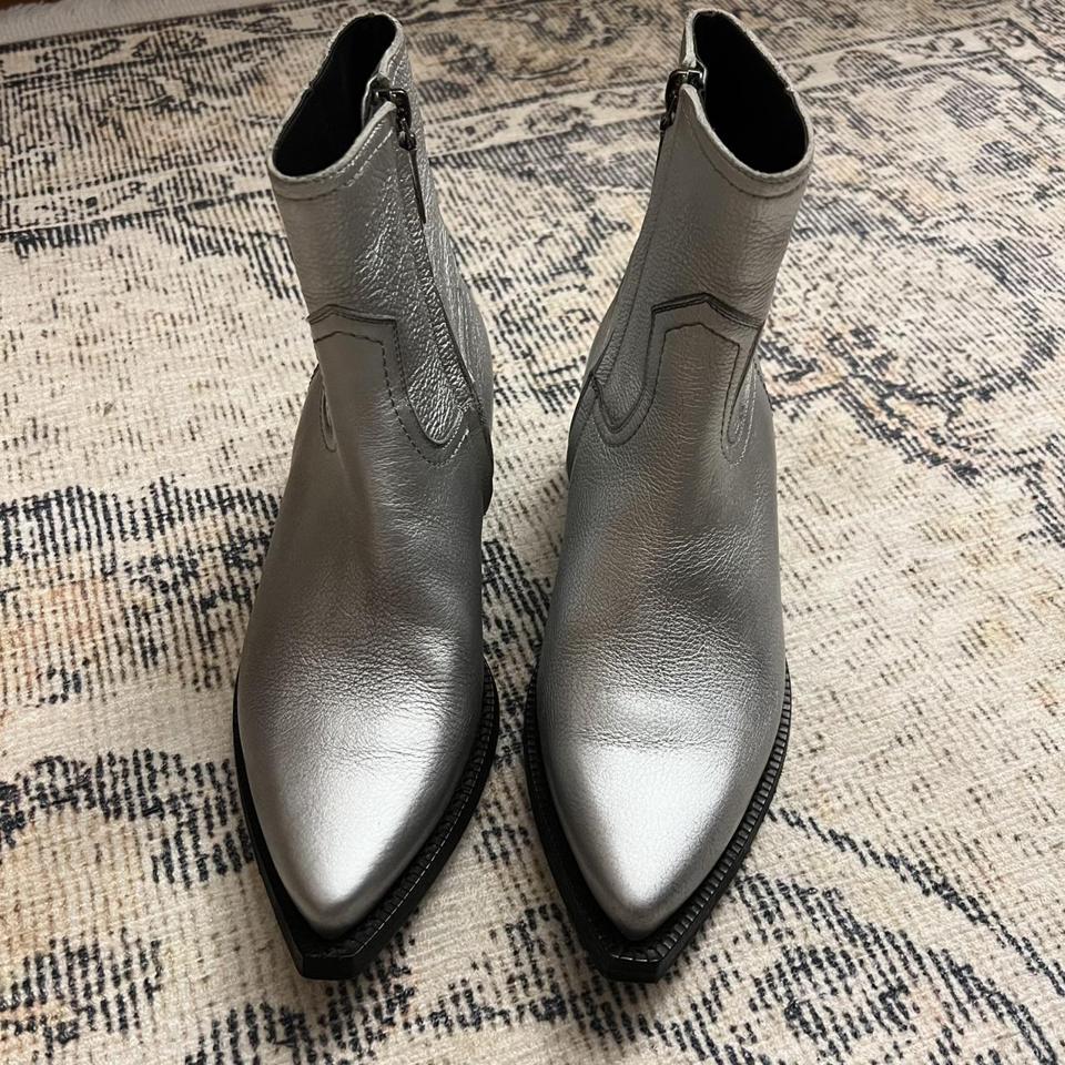 saint laurent metallic boots