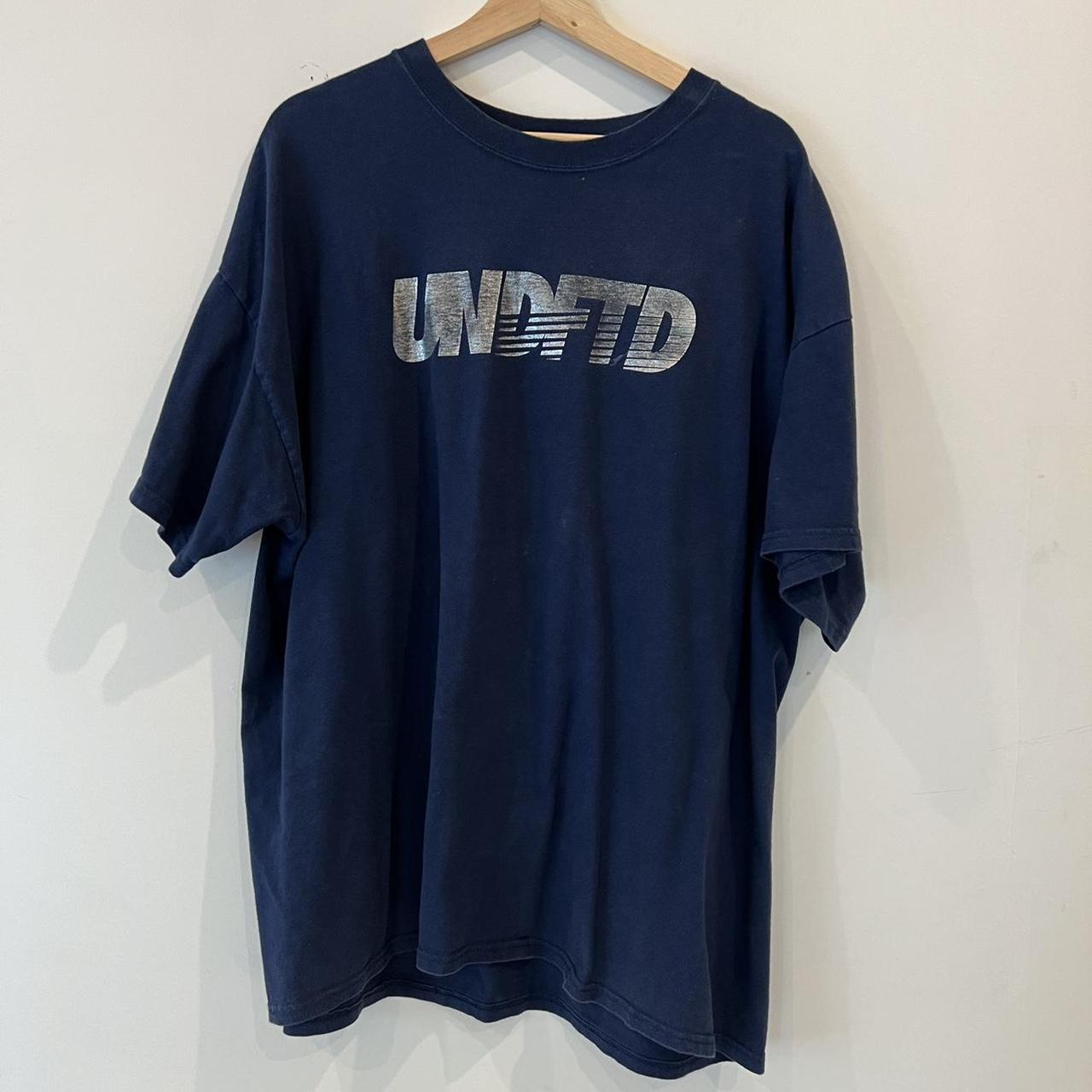 Undefeated Men's Navy and Silver T-shirt