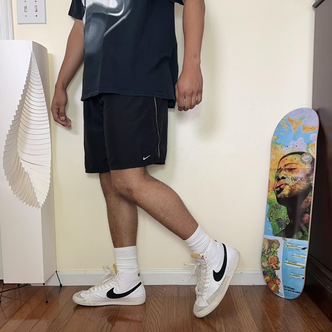 nike blazers on feet with shorts