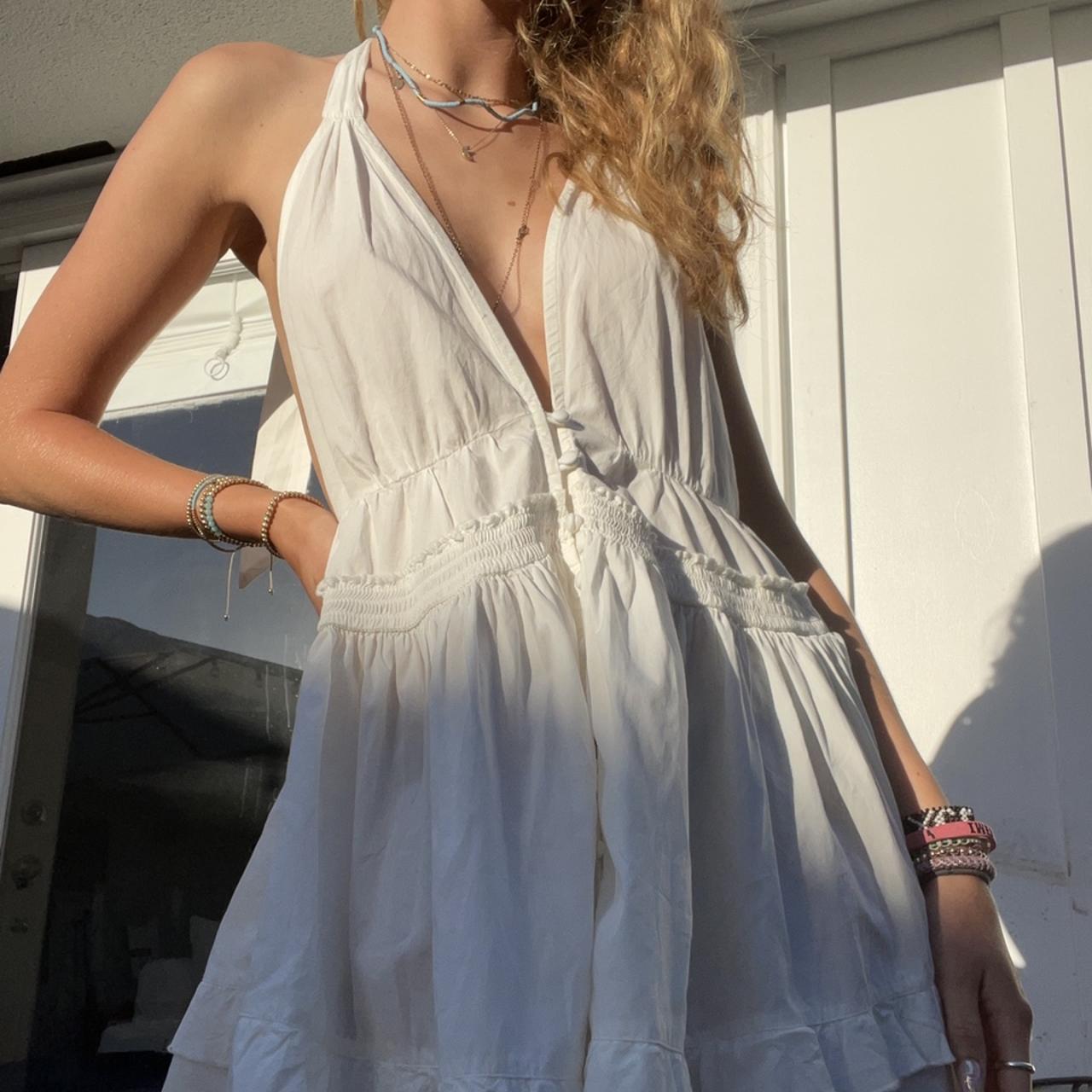 Free people clearance white flowy dress