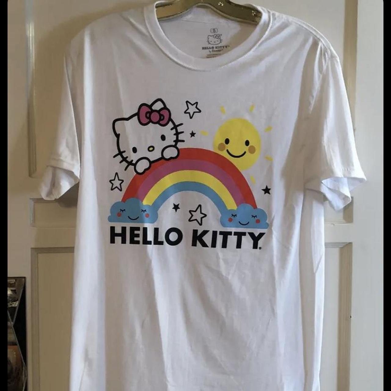 Sanrio Hello Kitty Rainbow Happy Face White Cotton... - Depop