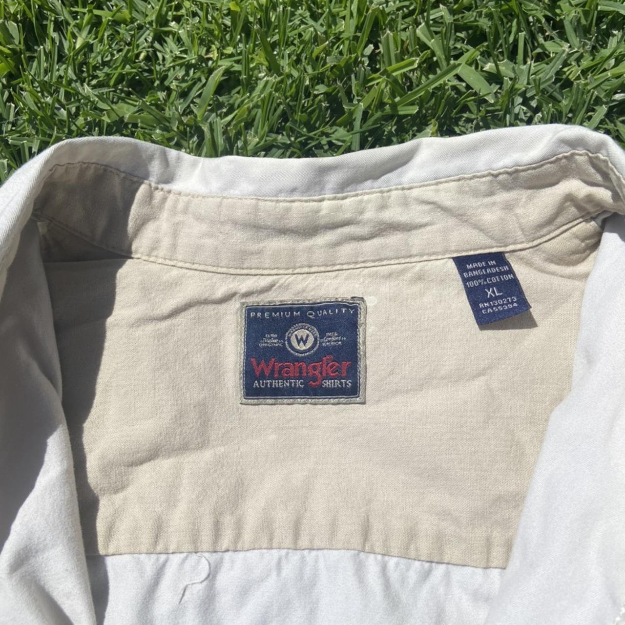 Vintage Wrangler Button down -Size: XL - Cream... - Depop