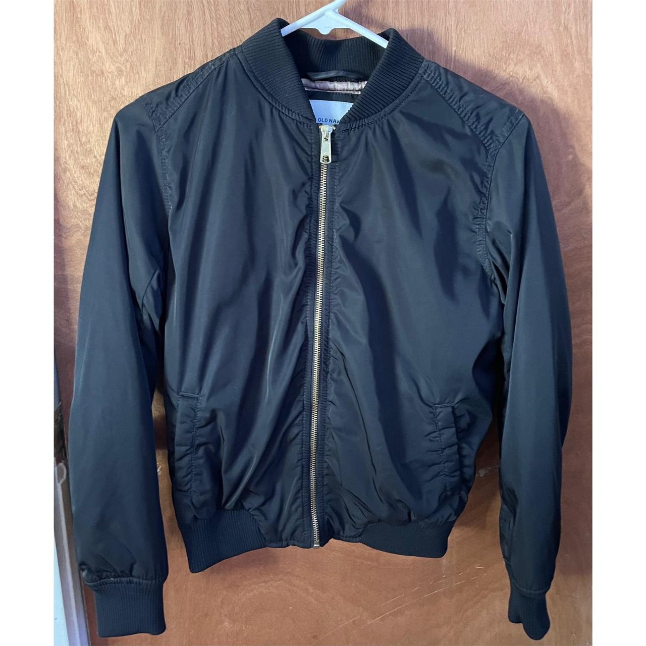 Black Bomber Old Navy Jacket measurements : length... - Depop