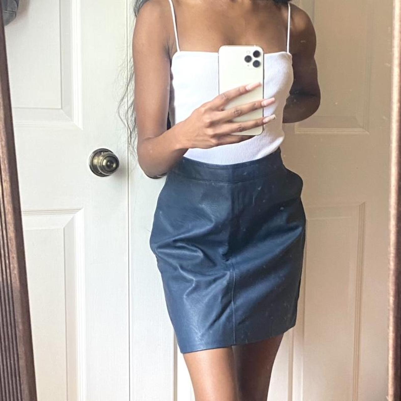 Pleather blue clearance skirt