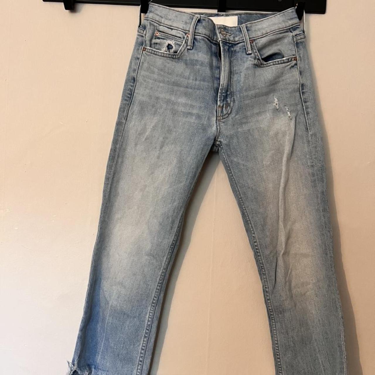 Mother brand jeans with distressed ankle. Size 26... - Depop