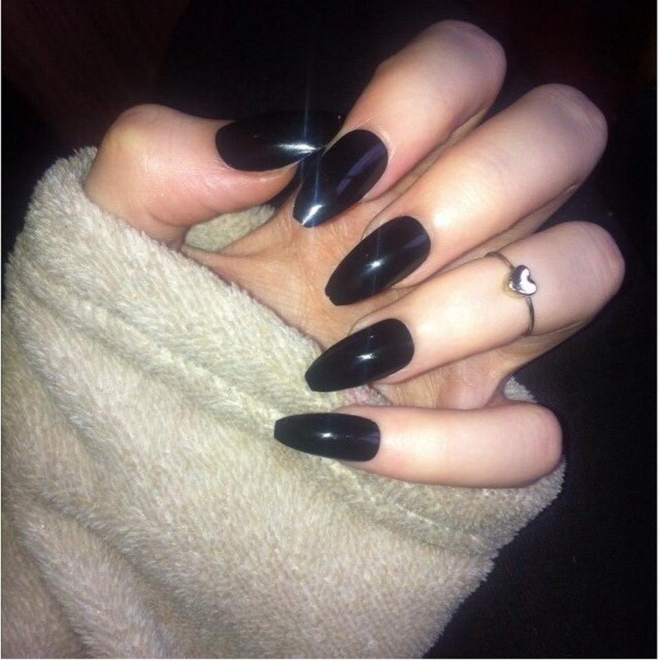 Glossy Black Louis Vuitton Inspired Press on Nails - - Depop