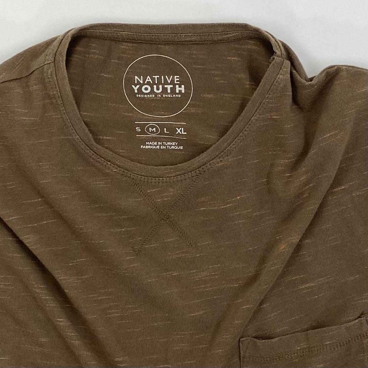 Native Youth Men's Brown and Tan T-shirt (2)