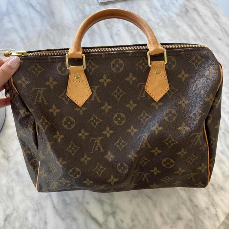 Louis Vuitton clam shell bag Vintage Zip with suede - Depop