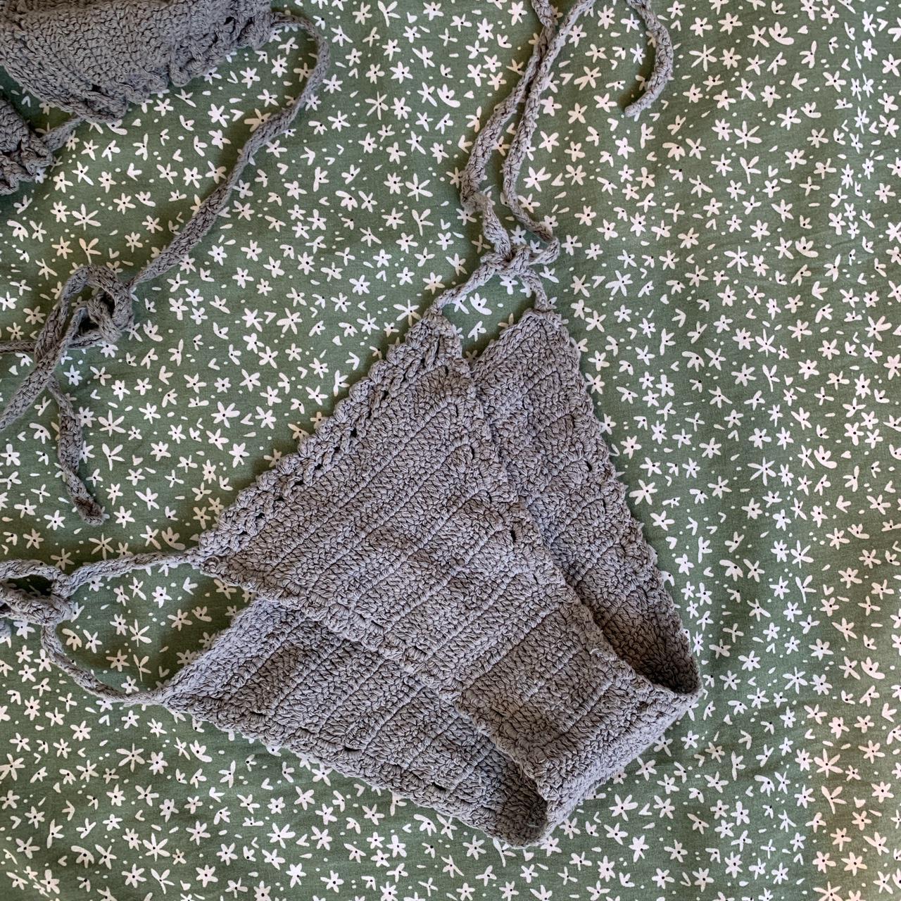 Grey Crochet Bikini Never Worn In Excellent Depop Grey Crochet Bikini Never Worn In Excellent Depop