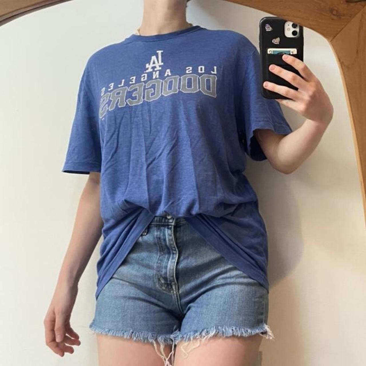 Small tan vintage dodgers tee shirt - Depop