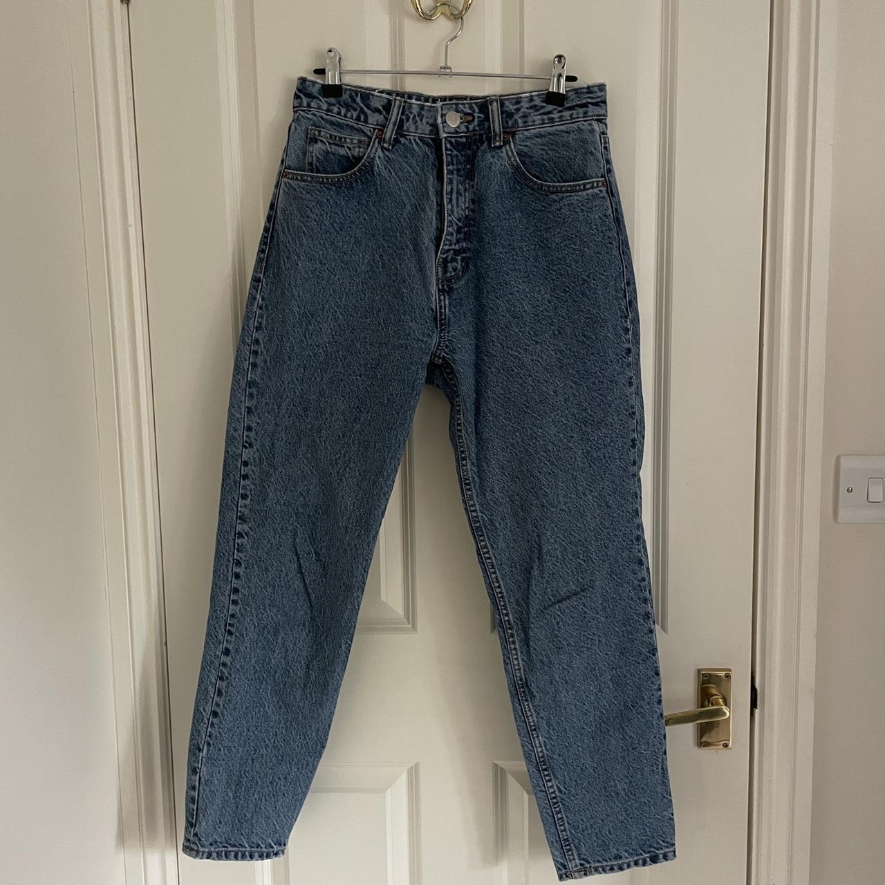 Zara • Blue High Waisted Mom Jeans • Size 10 - Depop