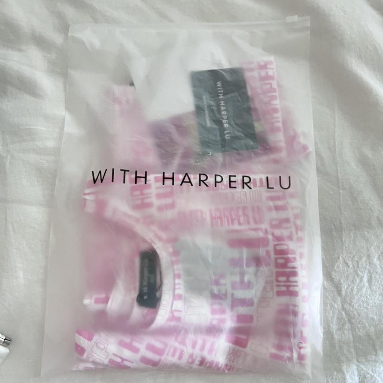 With Harper Lu pink monogram set: Brand new with... - Depop