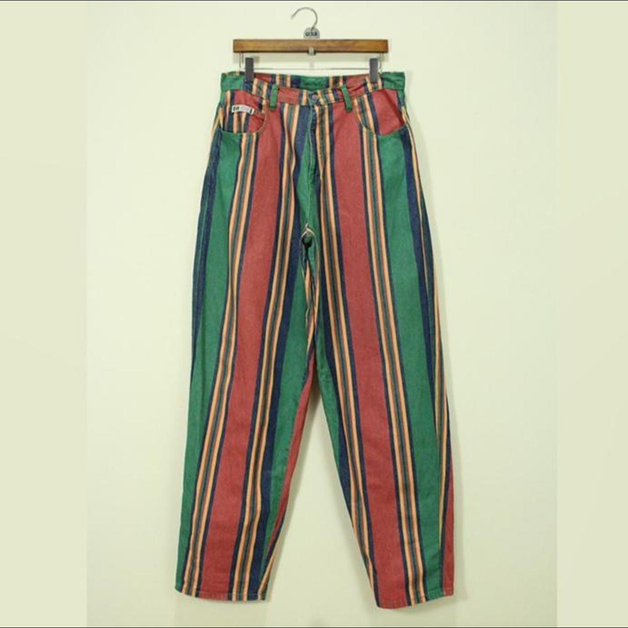 Colorful cheap striped jeans