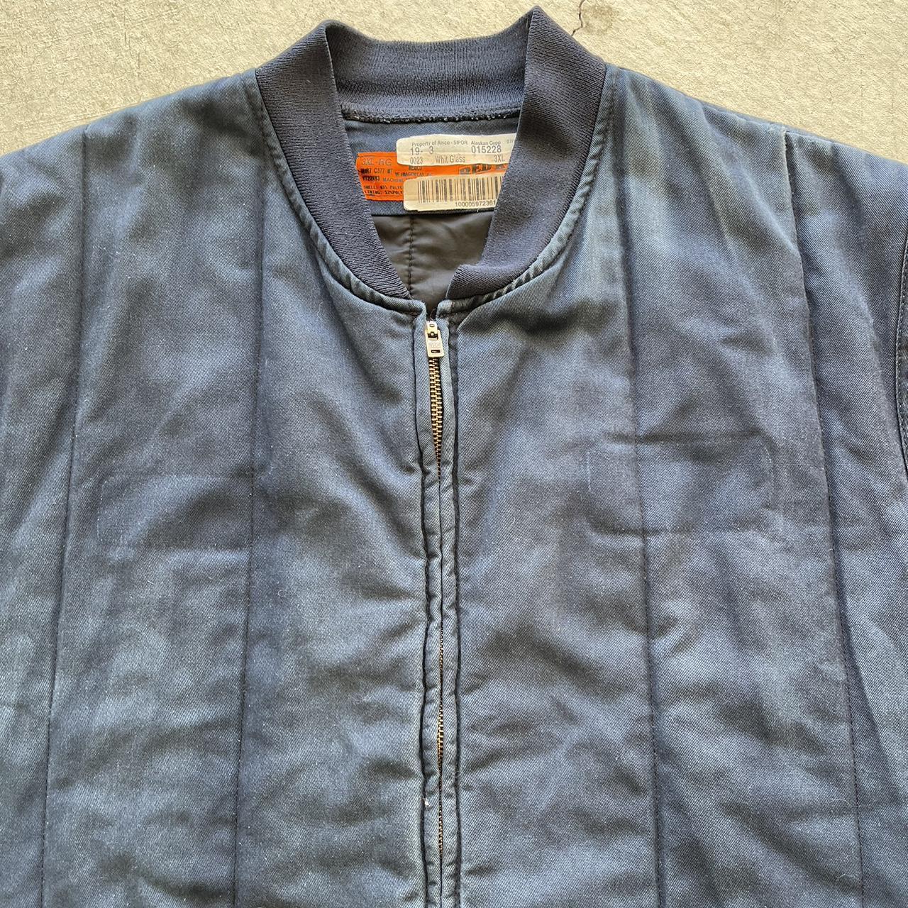 Vintage y2k Sun Faded Navy Blue Workwear Vest Sz... - Depop