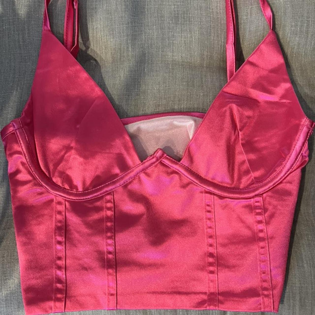 Adidas pink silk corset top Size 14 #adidas #corset - Depop