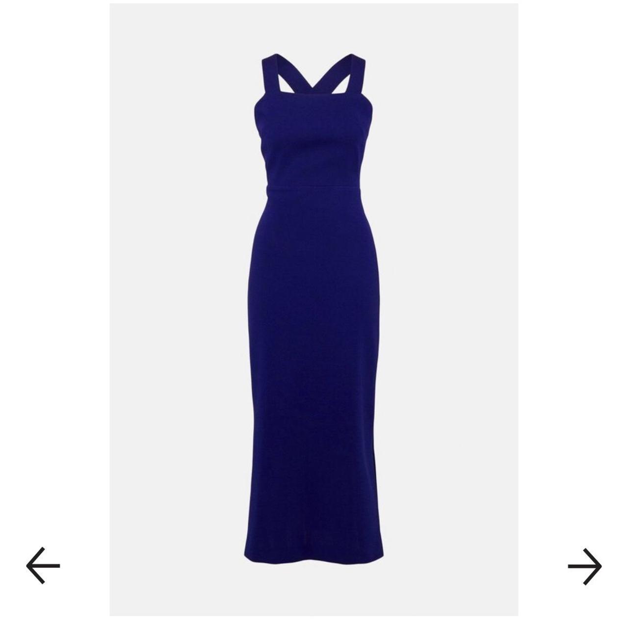 Karen Millen Women's Blue and Navy Dress Depop