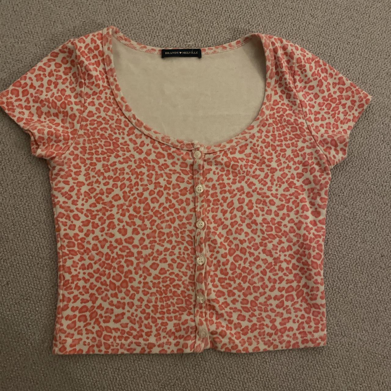 Brandy Melville Women's Pink Tshirt Depop