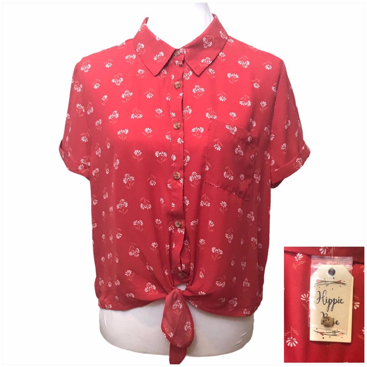 Product Image 1 - Floral Print Tie-Front Camp Shirt