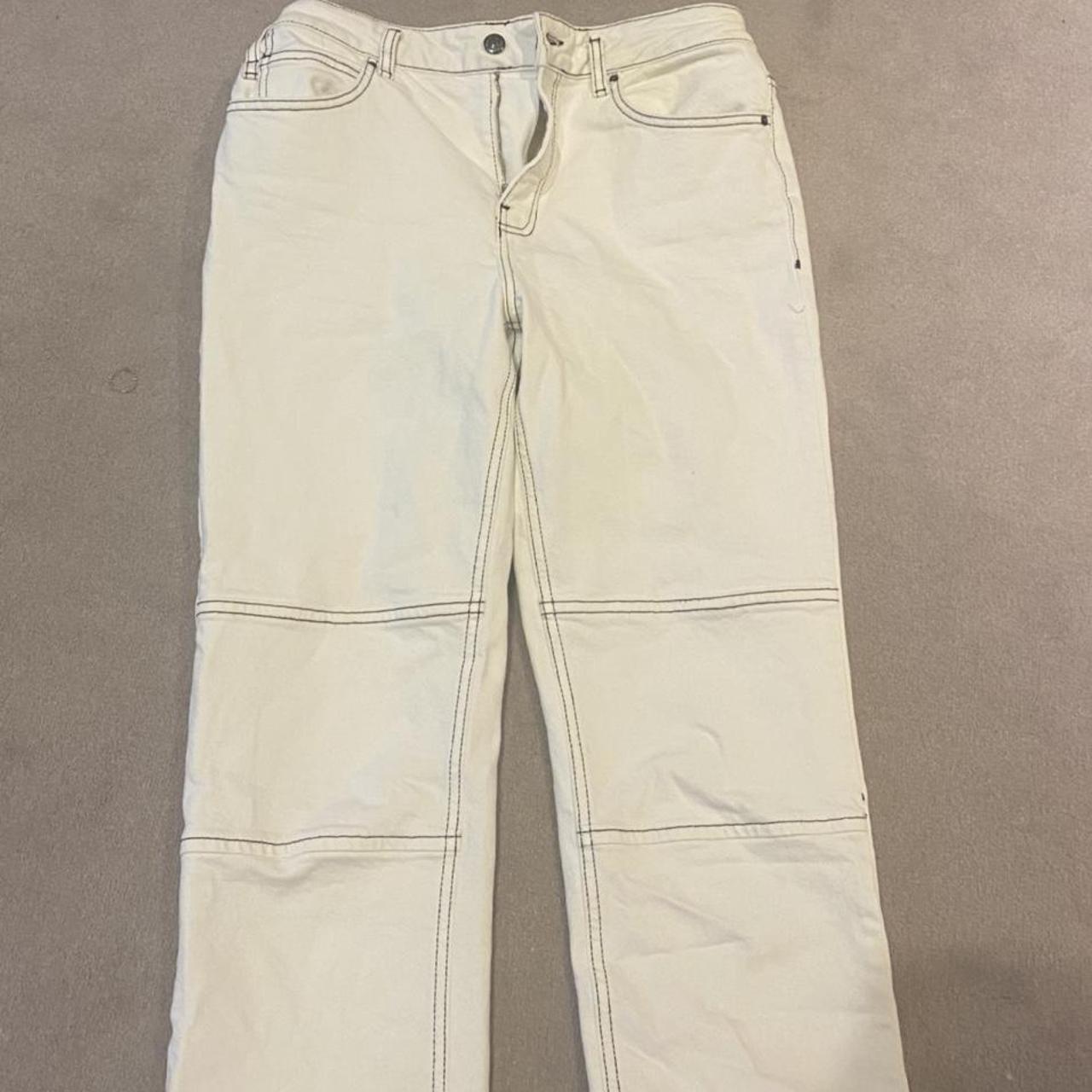 Top shop white cargo jeans . Perfect condition ,... - Depop