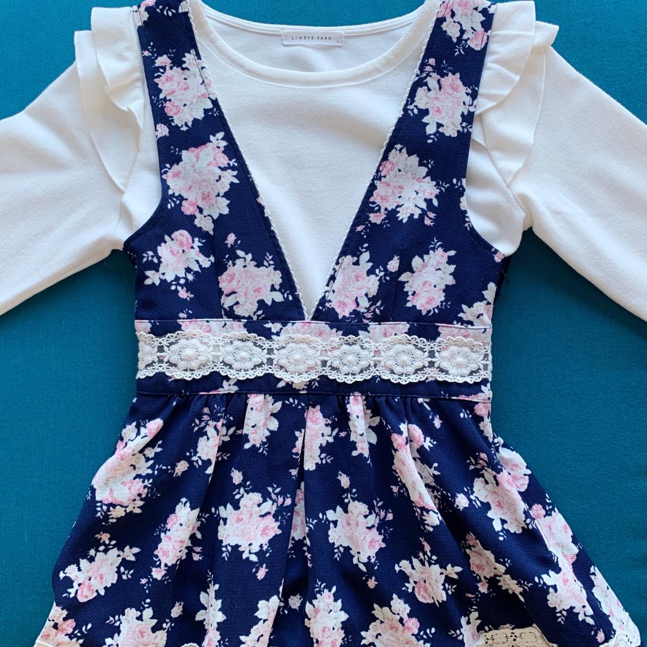 Liz Lisa navy flower pattern jumper dress 🌸... - Depop