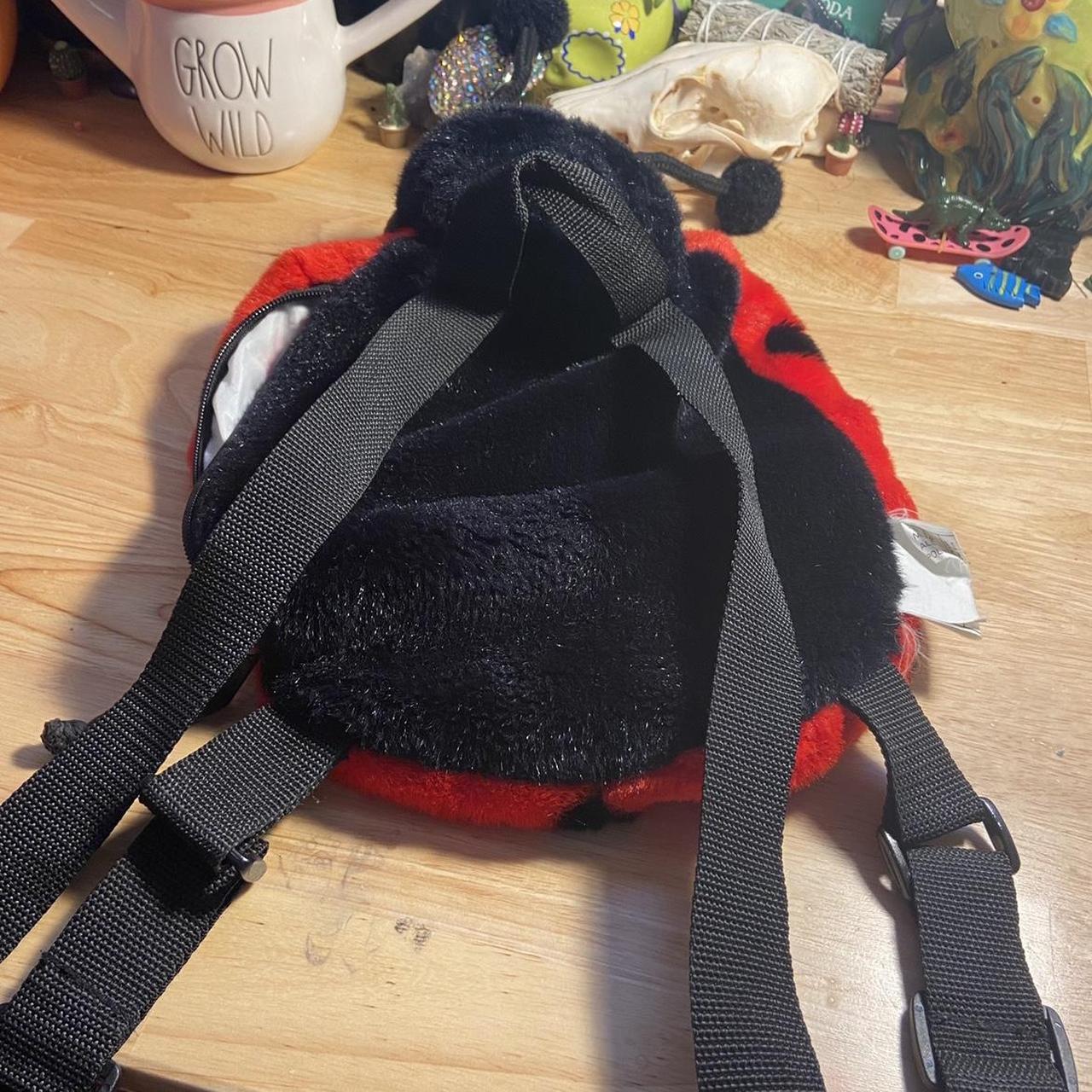 SUPER CUTE 1995 KAT YA FUZZY LADYBUG BACK PACK… - Depop