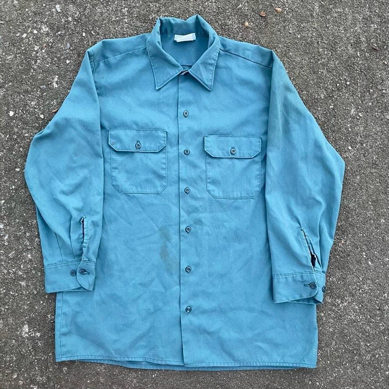 Vintage Dickies Work ButtonUp Shirt Men's... Depop