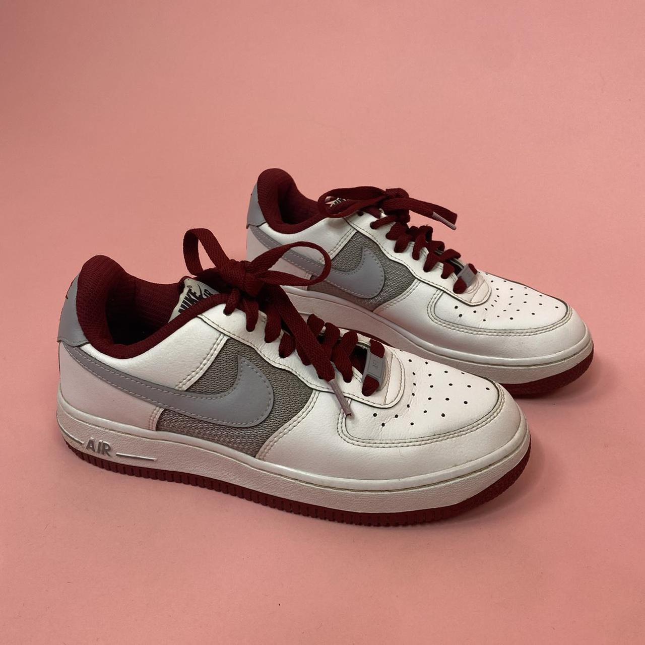 air force 1 maroon and white