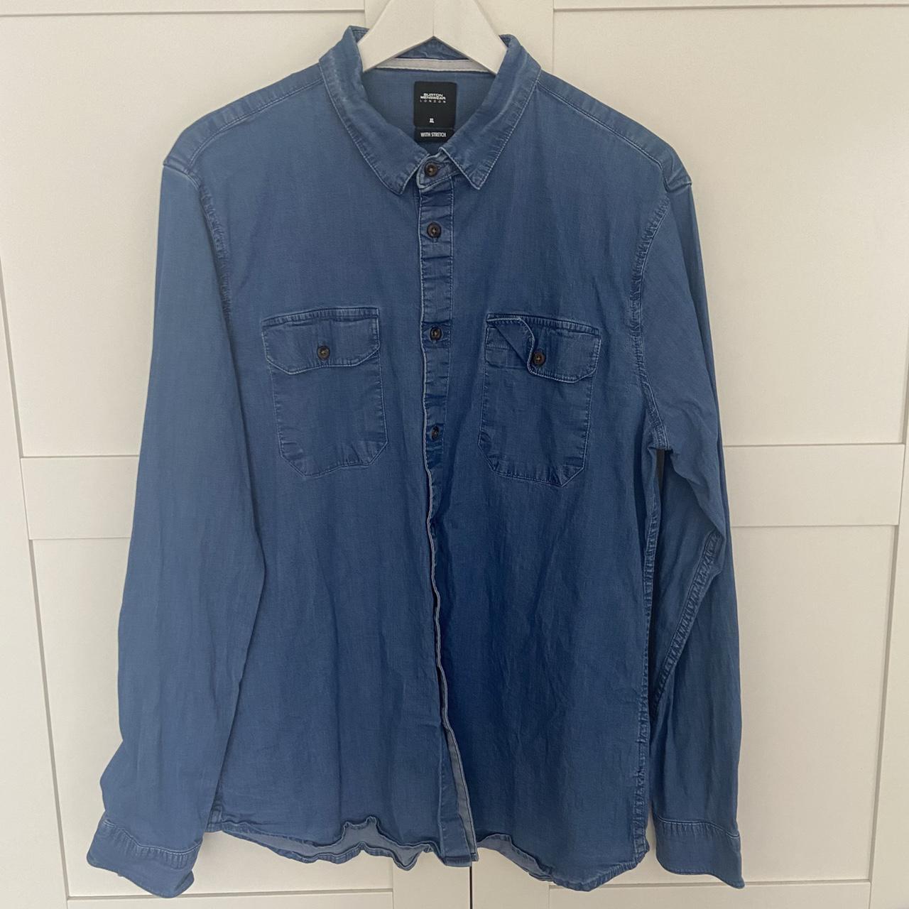 Burton menswear denim shirt with stretch, size... - Depop