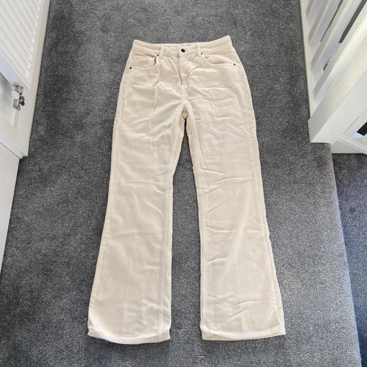 Topshop Cream Straight Leg Cord Jeans W32L32 Never... - Depop