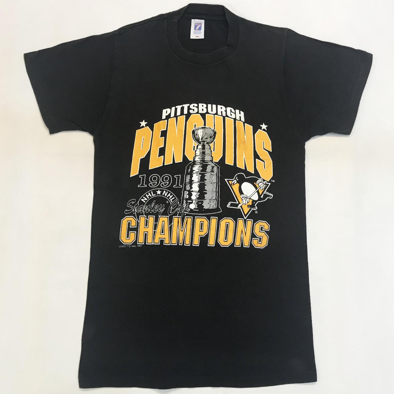 Vintage 90's Logo 7 NHL Pittsburgh Penguins Jager - Depop