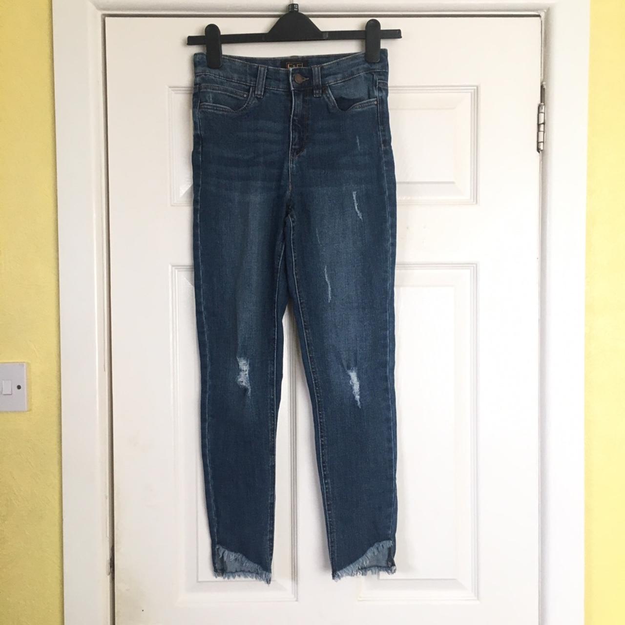 Blue denim skinny jeans, great material, from... - Depop