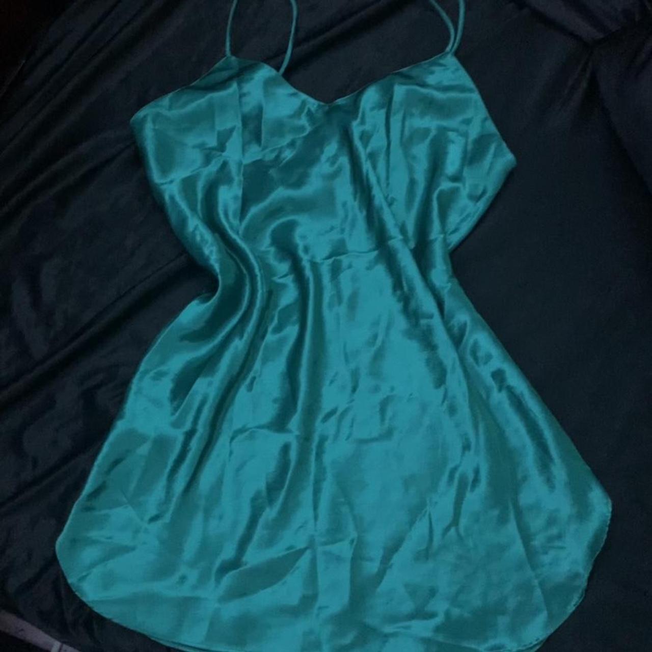 Intimate Affair vintage green slip dress super soft... Depop