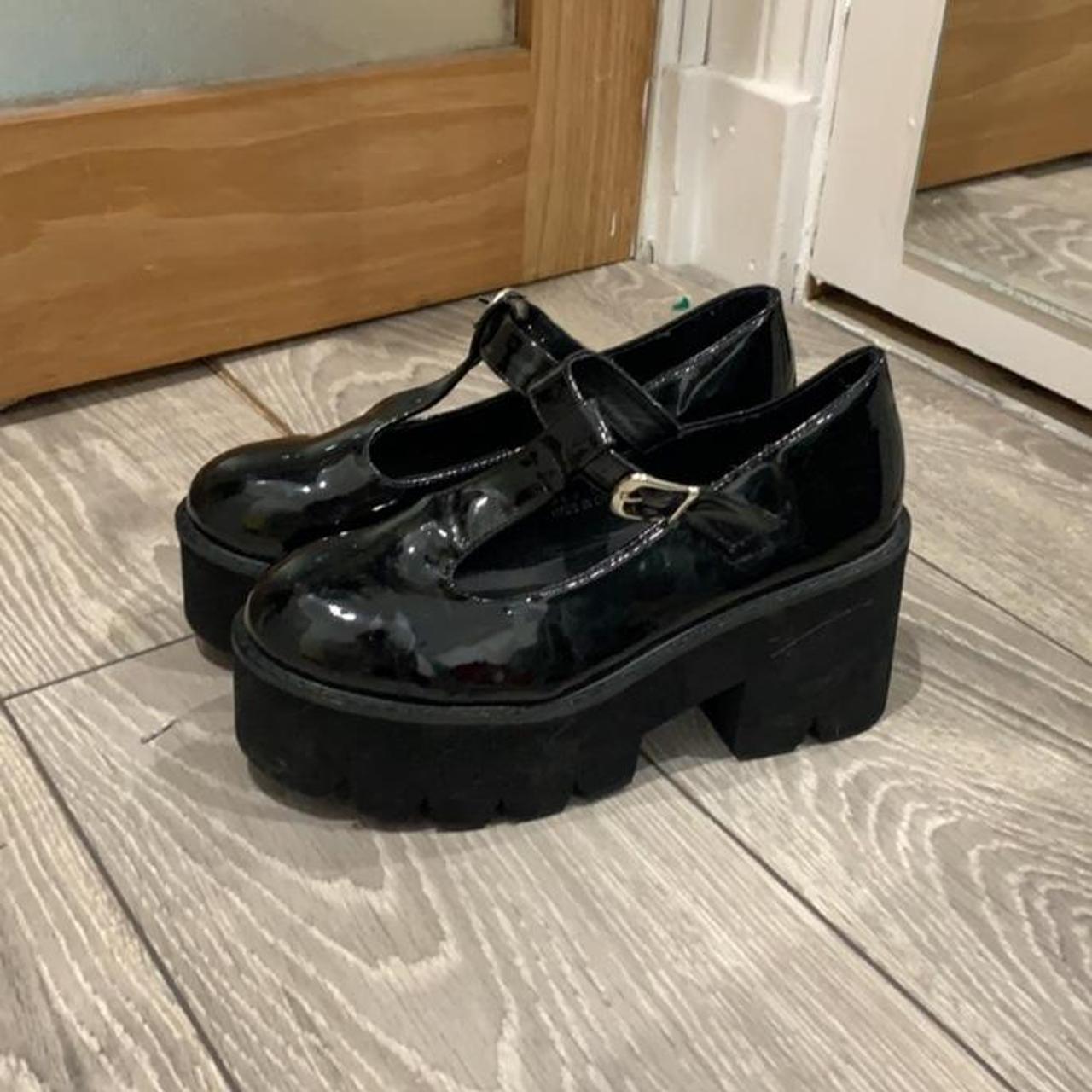 Black patent platform mary janes only selling as... - Depop