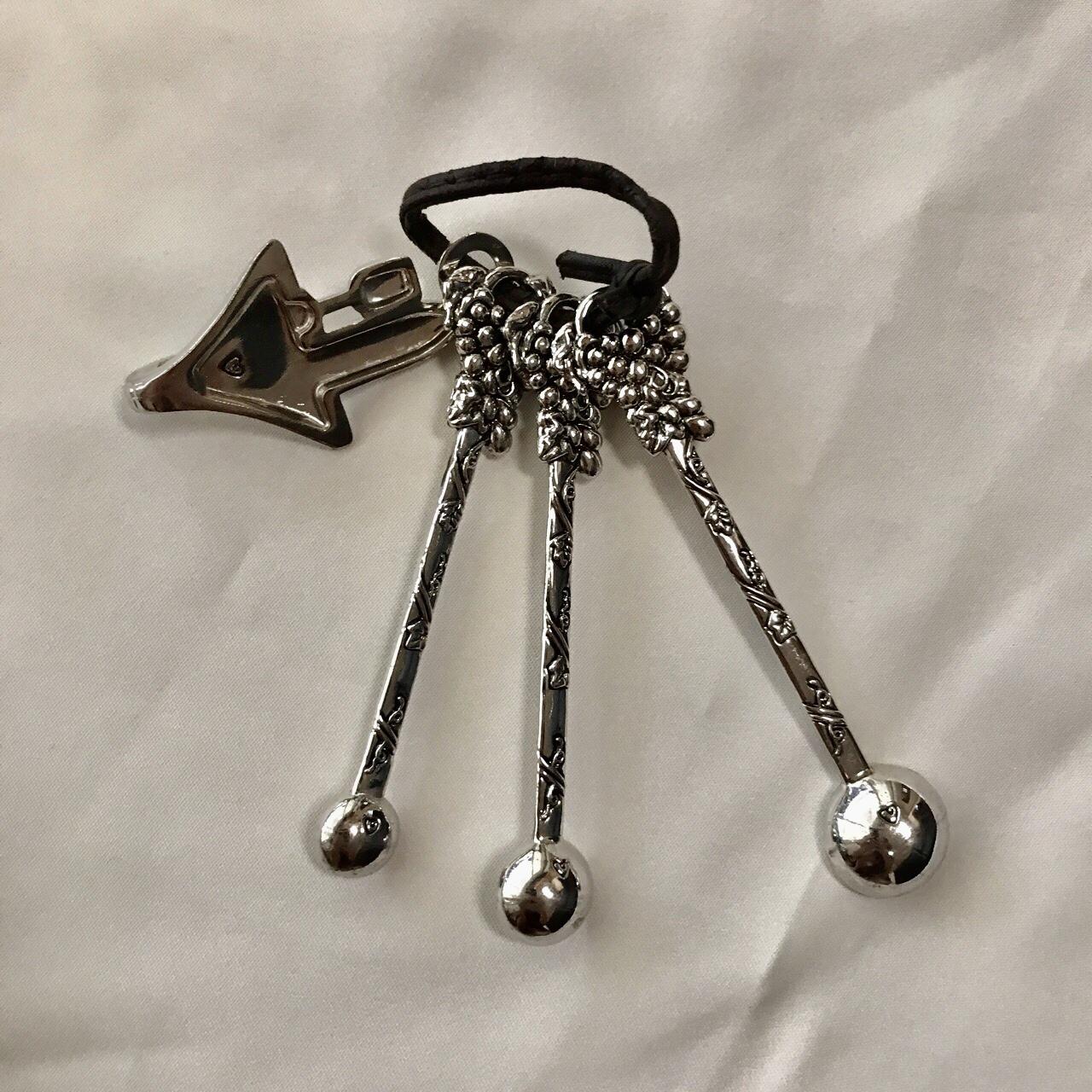 Cute measuring spoons Silver. One spoon reads - Depop