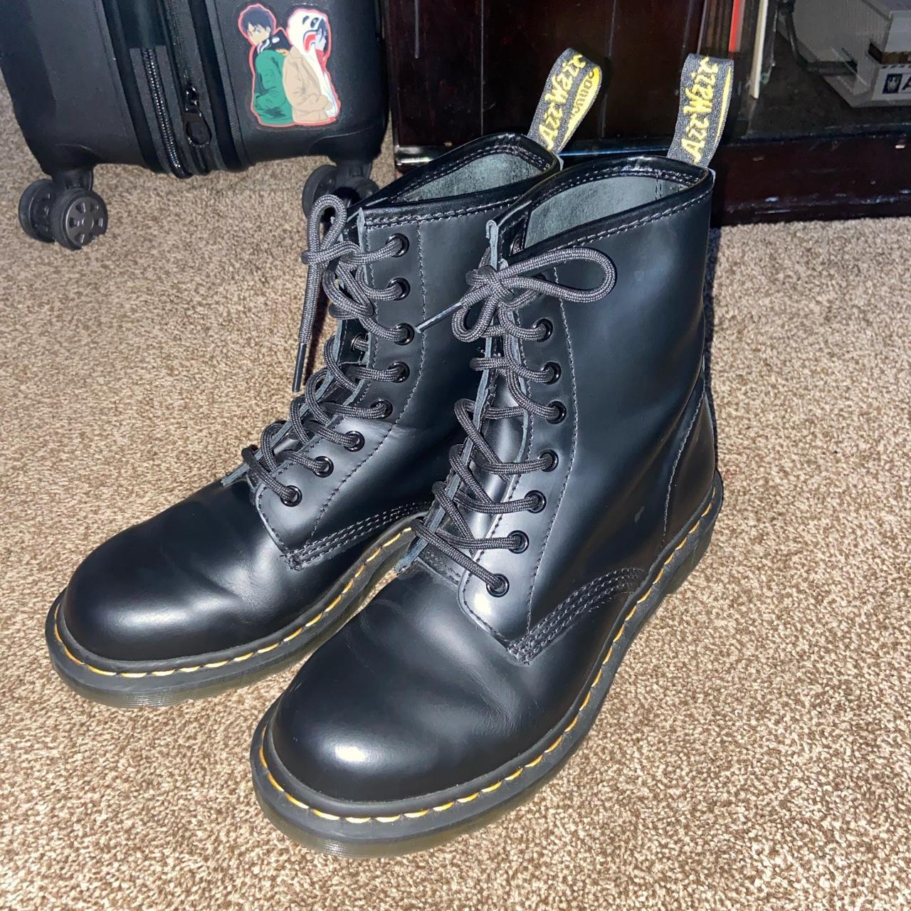 Women's Black and Yellow Boots | Depop