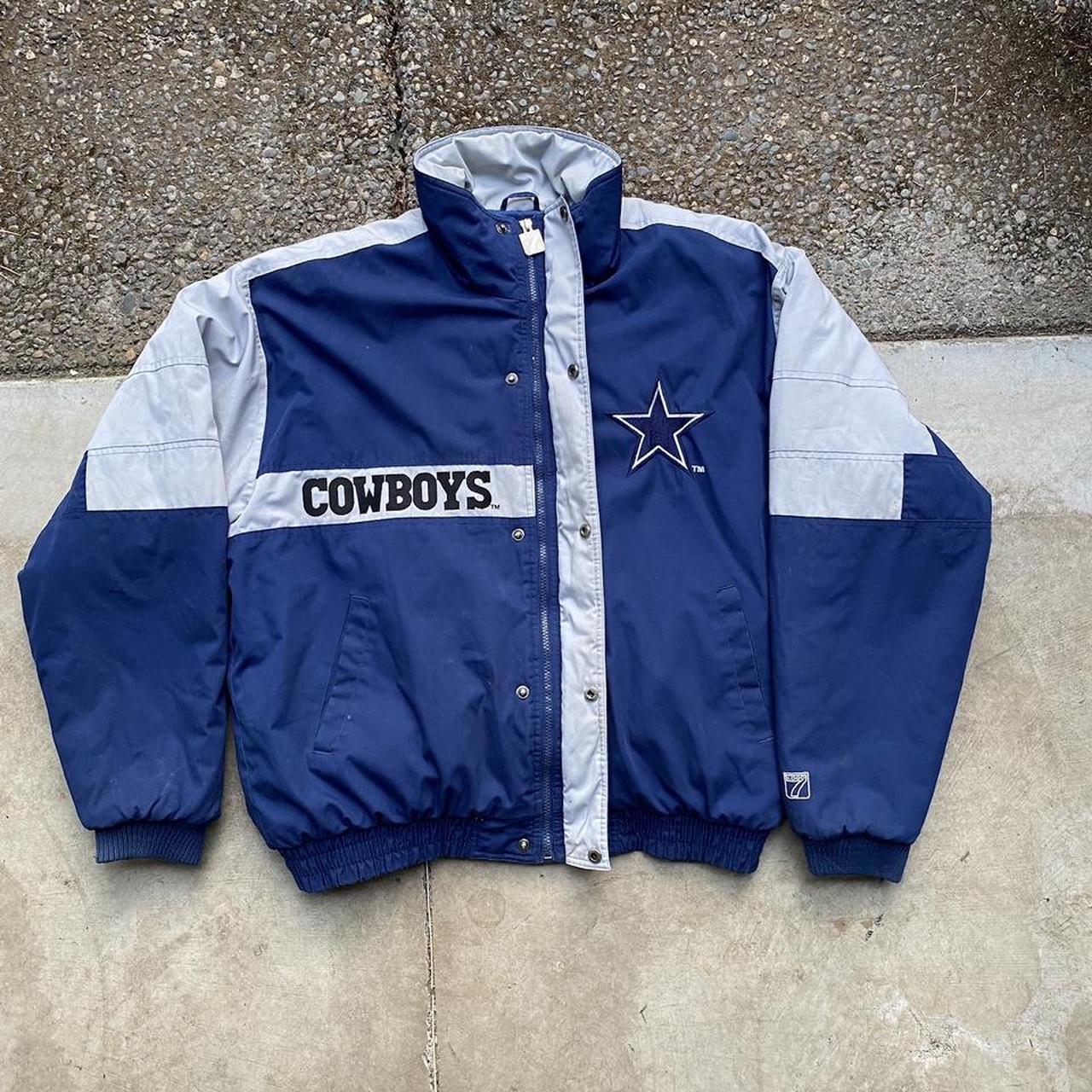 Vintage 80s Cowboys football logo 7 jacket Xl 28p... Depop