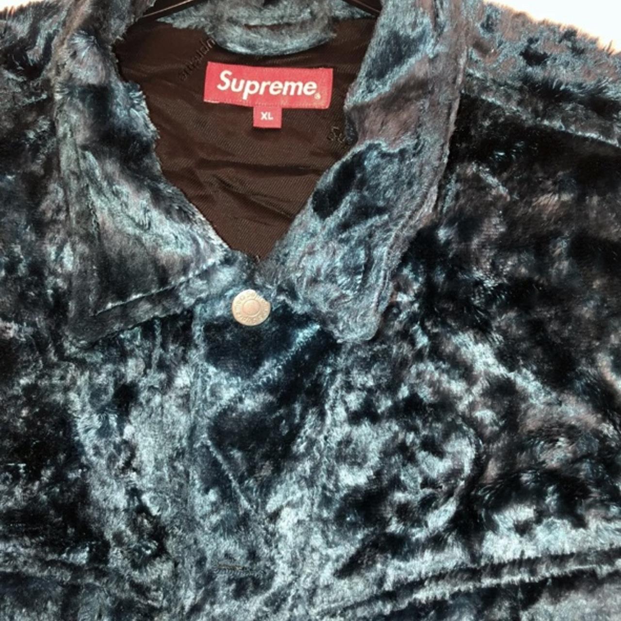 Supreme Fuzzy Pile Trucker Jacket Teal