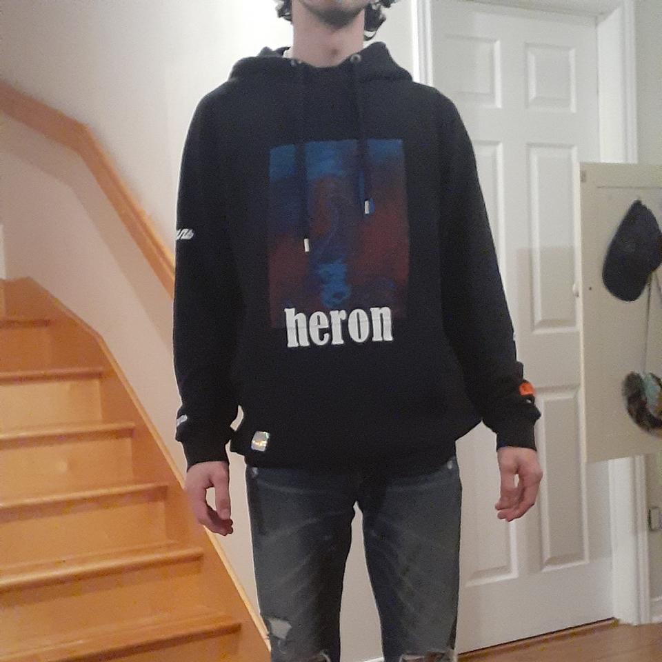 Heron Preston hoodie small, fit L-XL or oversized.... - Depop
