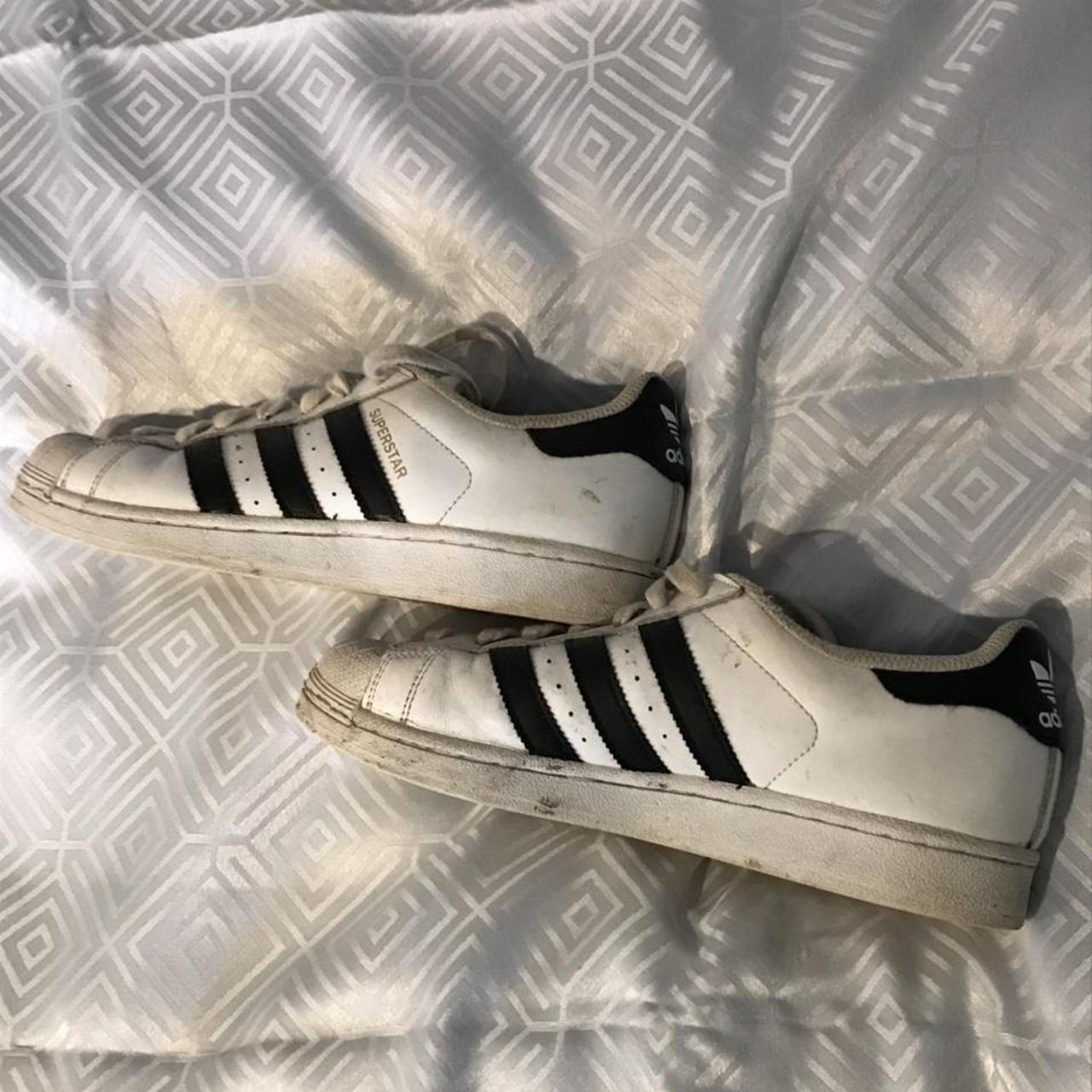 Adidas Women's White and Black Trainers | Depop