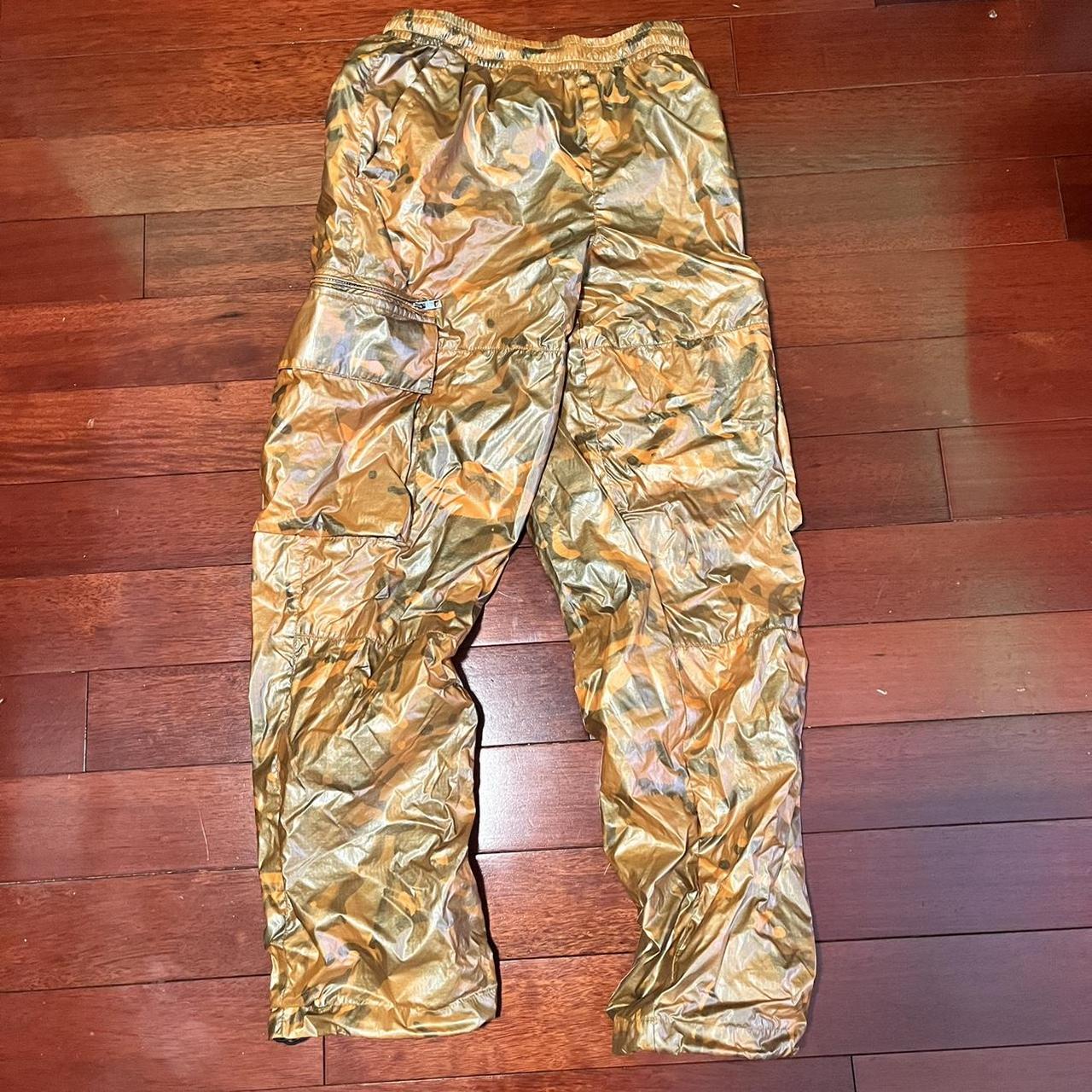 orange camo snow pants