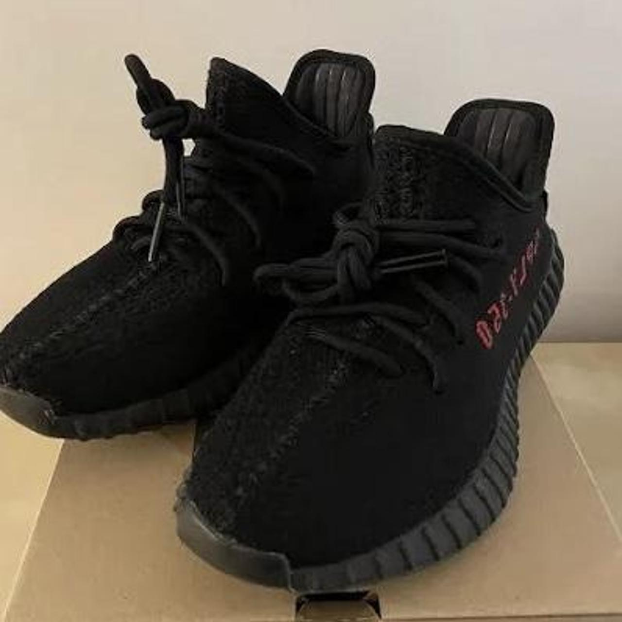 new yeezys black and red