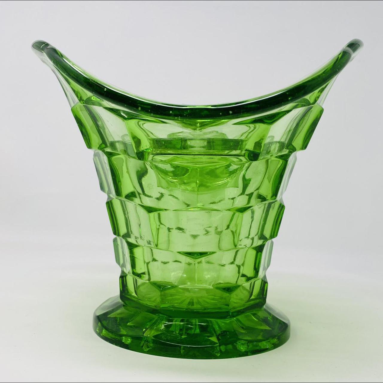 Beautiful Art Deco uranium glass posy vase with… - Depop