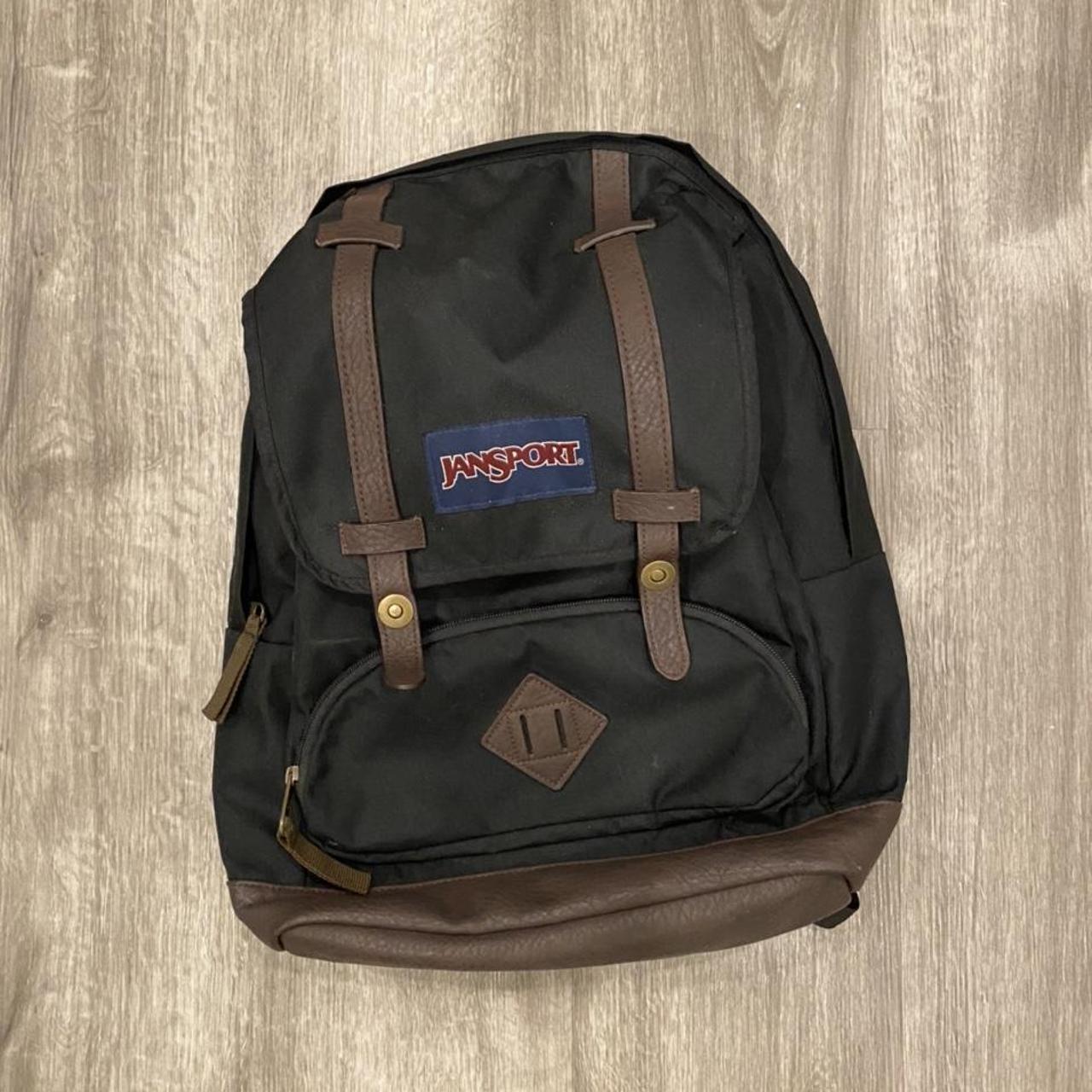 Jansport Men's Black and Brown Bag | Depop