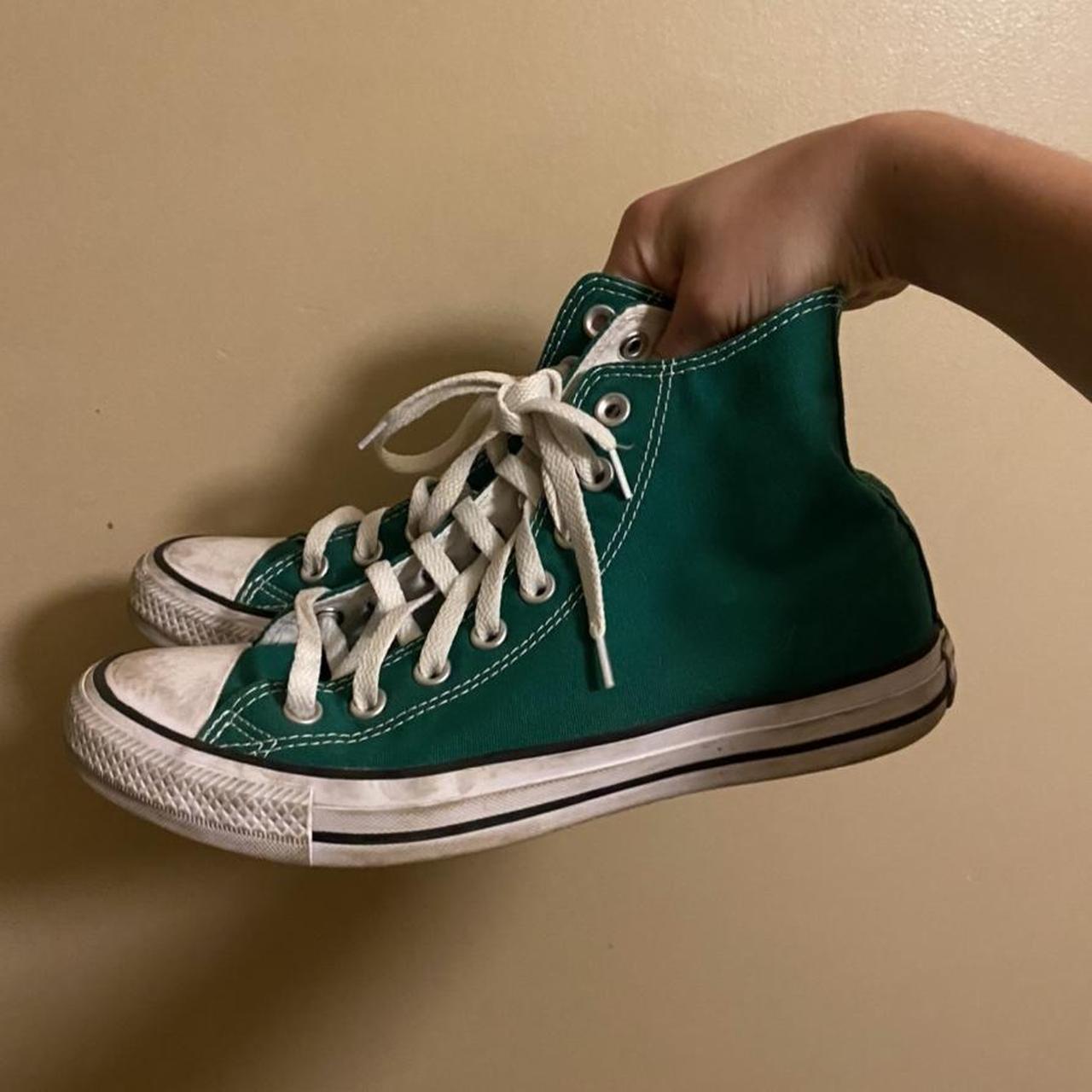 amazon green high top converse