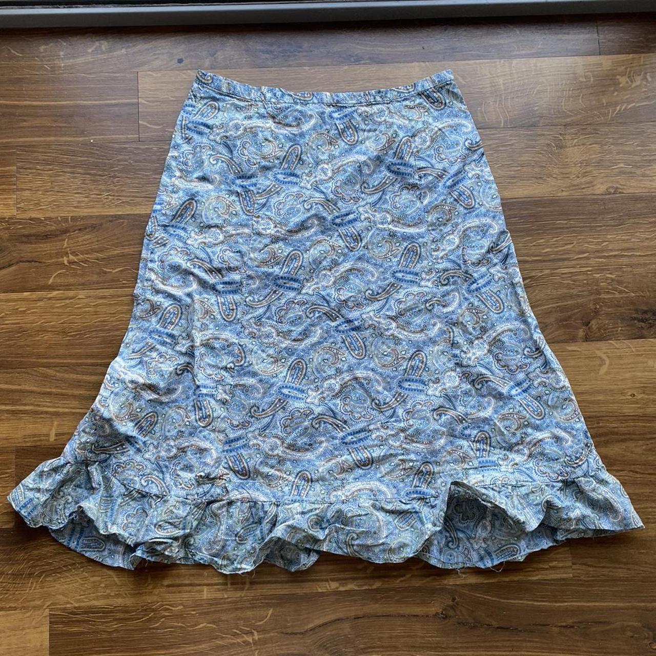Blue Paisley Print 90s Long Skirt Adorable and in... - Depop