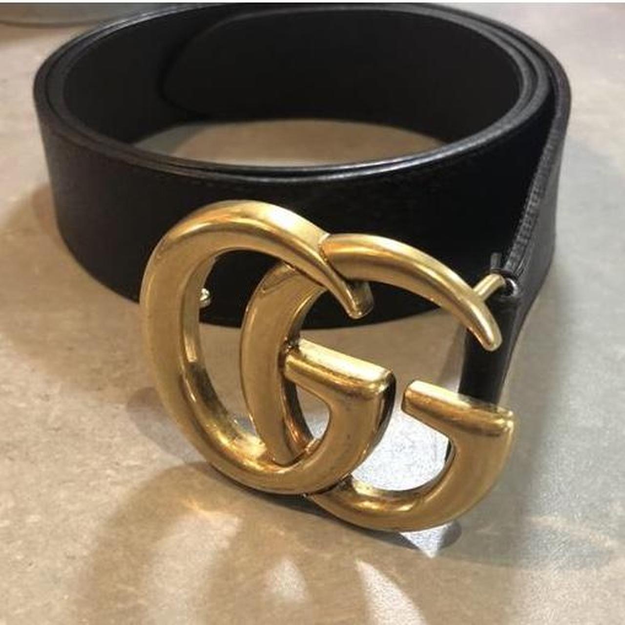 Gucci Marmont leather belt Big GG in gold Must... - Depop