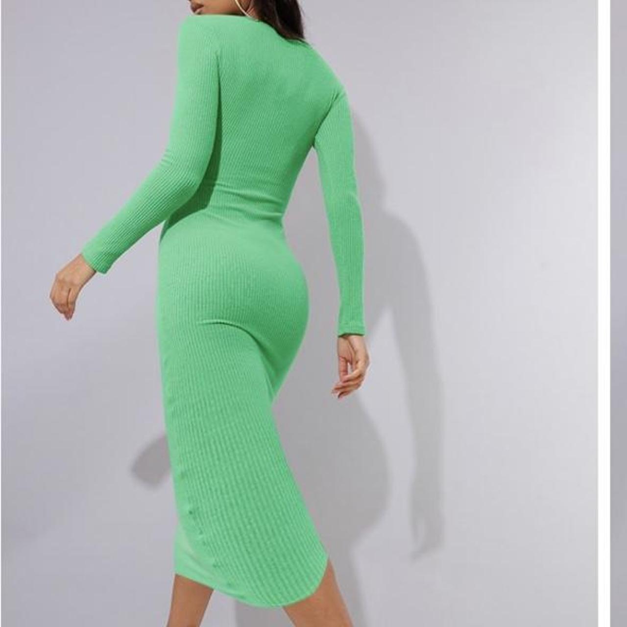 Pretty little thing green midaxi dress! Size... Depop