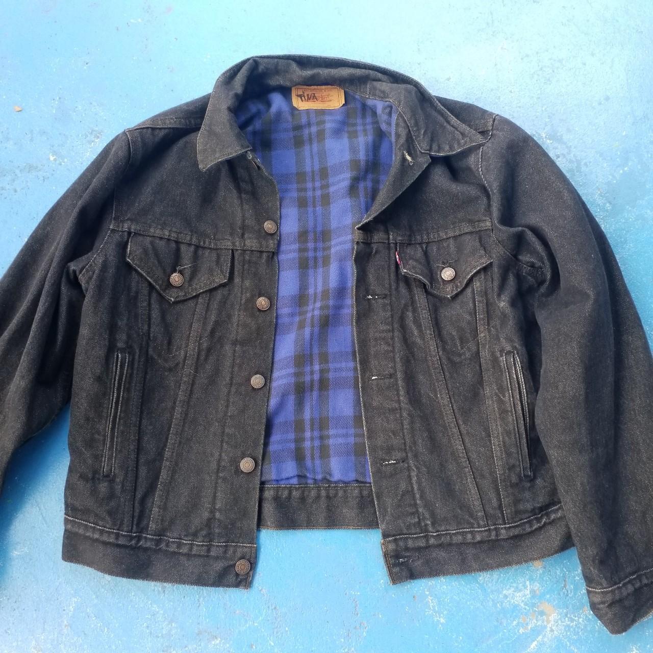 80s Levi´s Leather & black denim jacket オンライン売れ筋