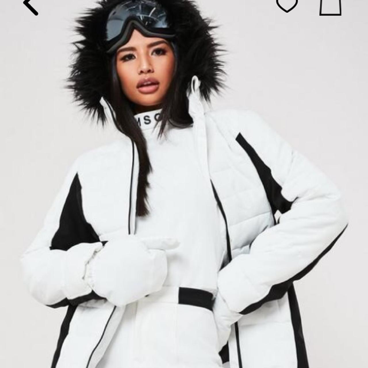 Buy Missguided Ski Leopard Padded Jacket - White