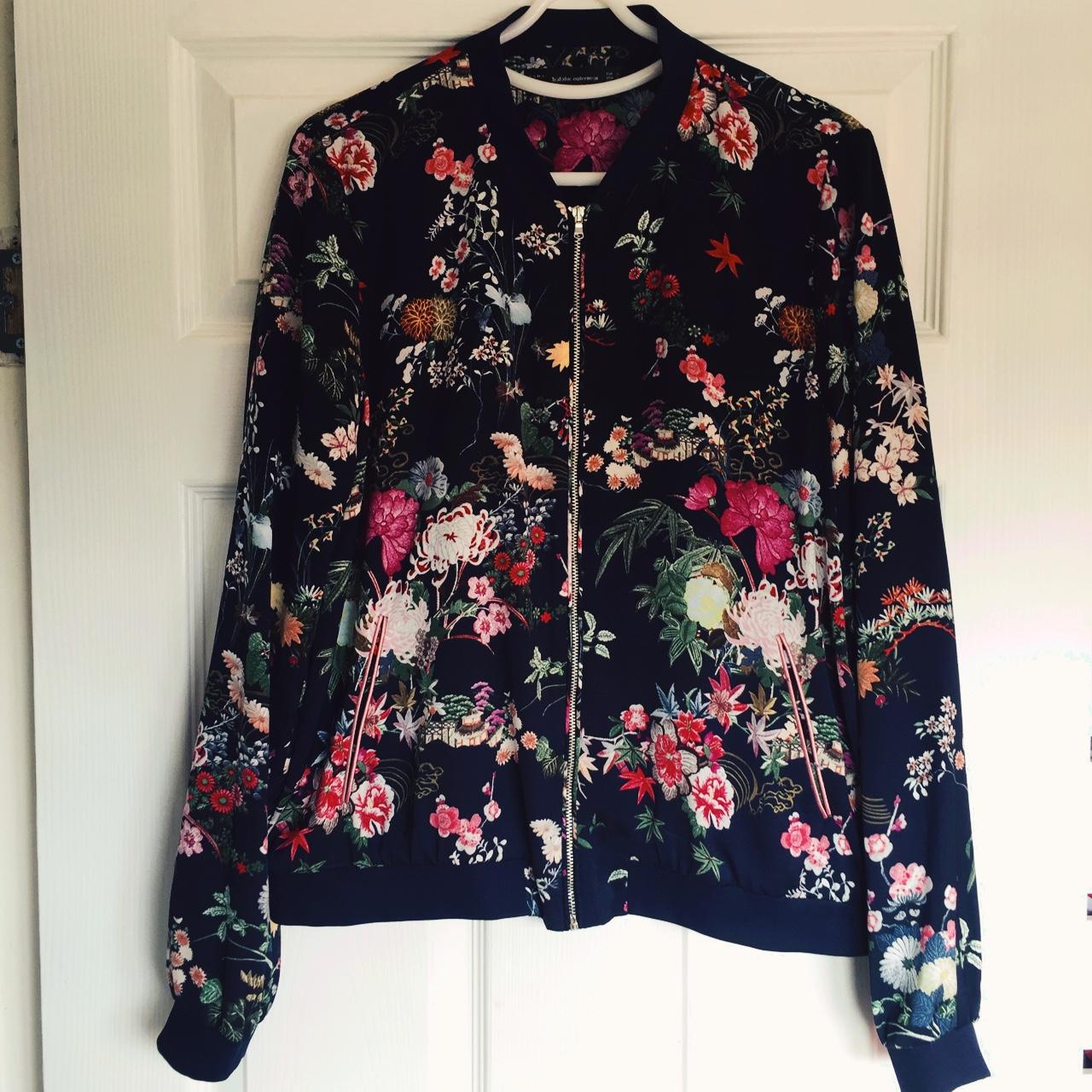 floral print bomber jacket zara